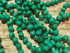 Polished Malachite Ball Shaped 7 mm Beaded Necklace - Sold Per Item- From Congo - Toprock Gemstones and Minerals 
