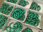 Polished Malachite Ball Shaped 7 mm Beaded Necklace - Sold Per Item- From Congo - Toprock Gemstones and Minerals 