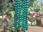 Polished Malachite Ball Shaped 7 mm Beaded Necklace - Sold Per Item- From Congo - Toprock Gemstones and Minerals 