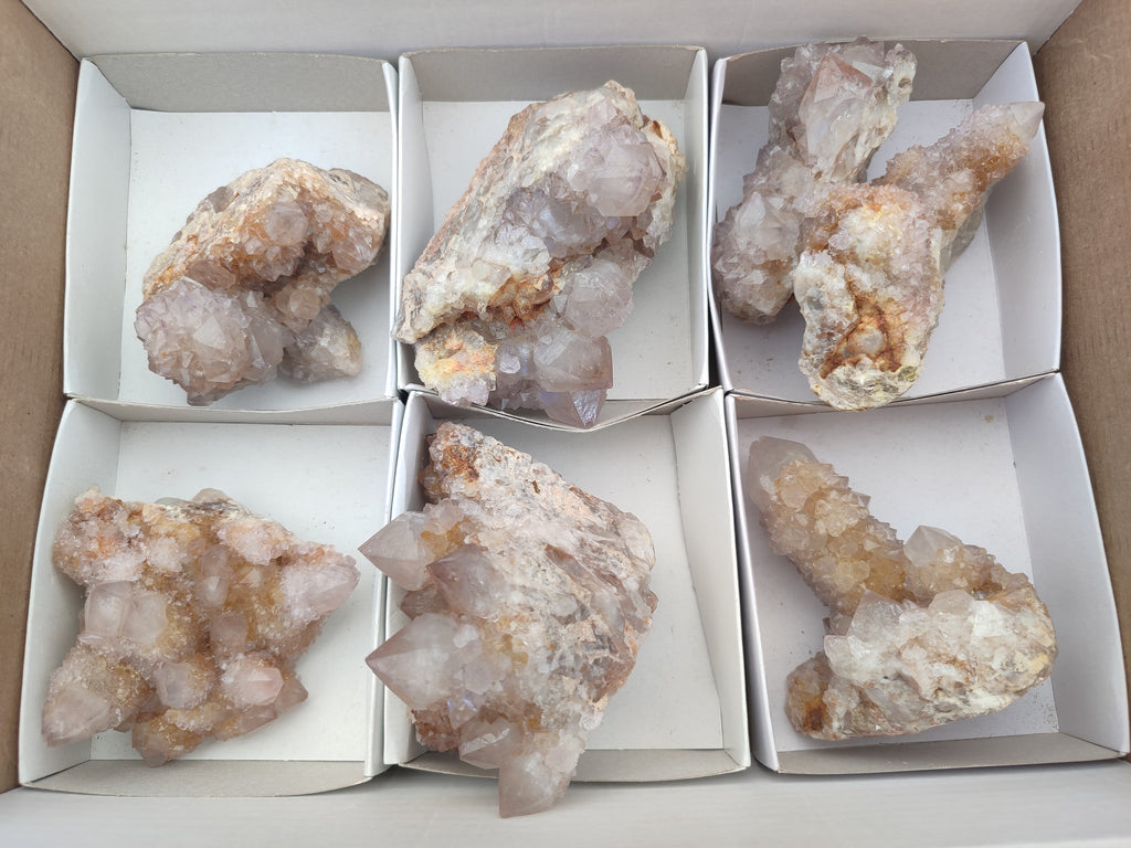 Natural Spirit Quartz Clusters x 7 From Boekenhouthoek, South Africa - Toprock Gemstones and Minerals 