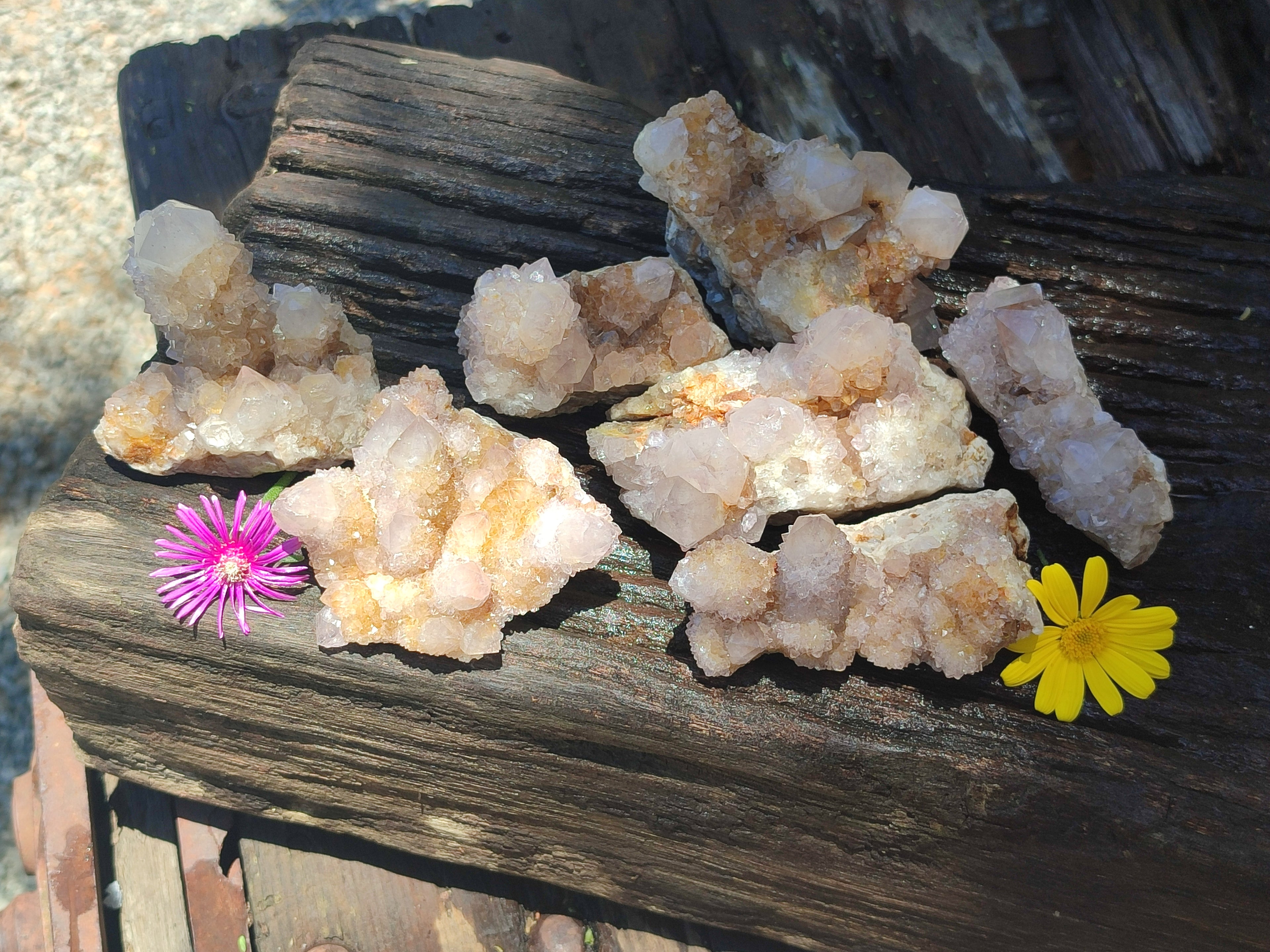 Natural Spirit Quartz Clusters x 7 From Boekenhouthoek, South Africa - Toprock Gemstones and Minerals 