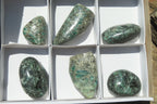 Polished Rare Emerald Mica In Matrix Standing Free Forms x 6 From Mutoko, Zimbabwe - Toprock Gemstones and Minerals 