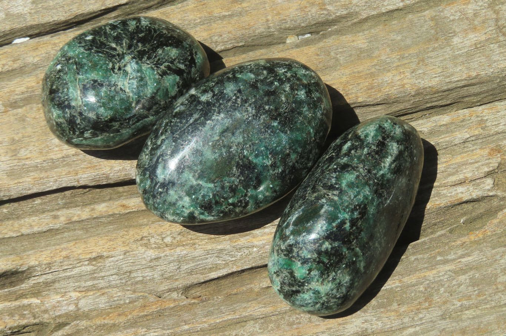 Polished Rare Emerald Mica In Matrix Standing Free Forms x 6 From Mutoko, Zimbabwe - Toprock Gemstones and Minerals 