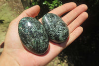 Polished Rare Emerald Mica In Matrix Standing Free Forms x 6 From Mutoko, Zimbabwe - Toprock Gemstones and Minerals 