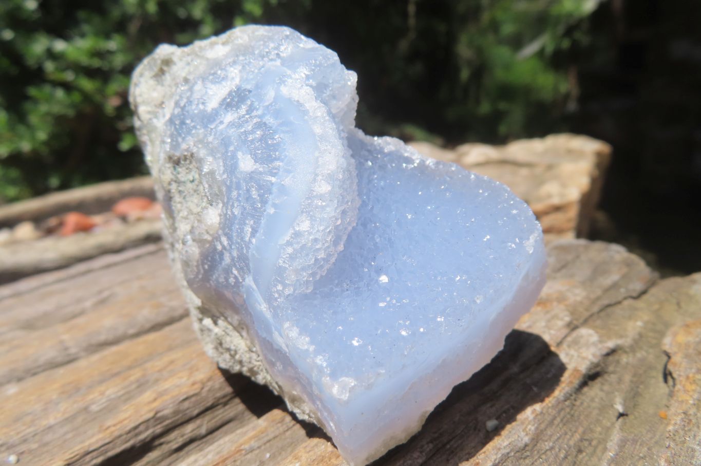 Natural Blue Lace Agate Geode Specimens x 4 From Malawi - Toprock Gemstones and Minerals 