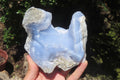 Natural Blue Lace Agate Geode Specimens x 4 From Malawi - Toprock Gemstones and Minerals 