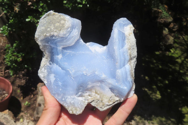Natural Blue Lace Agate Geode Specimens x 4 From Malawi - Toprock Gemstones and Minerals 