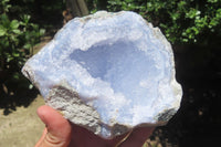 Natural Blue Lace Agate Geode Specimens x 4 From Malawi - Toprock Gemstones and Minerals 