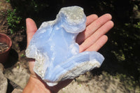 Natural Blue Lace Agate Geode Specimens x 4 From Malawi - Toprock Gemstones and Minerals 