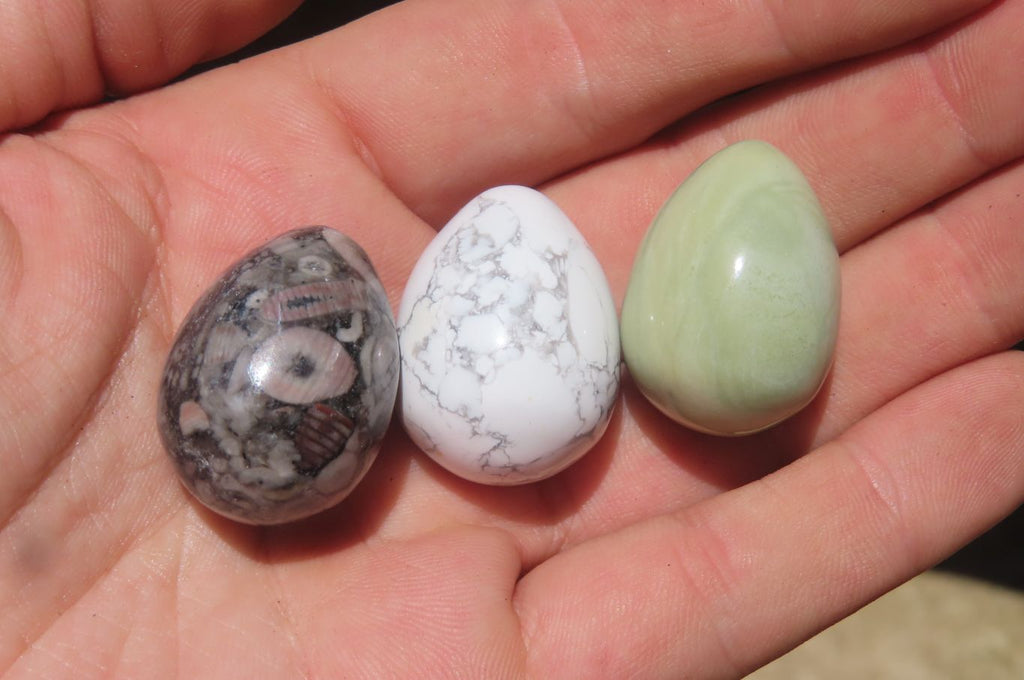 Polished Mixed Box Set of 12 Gemstone Eggs - Sold Per Box - From Southern Africa - Toprock Gemstones and Minerals 