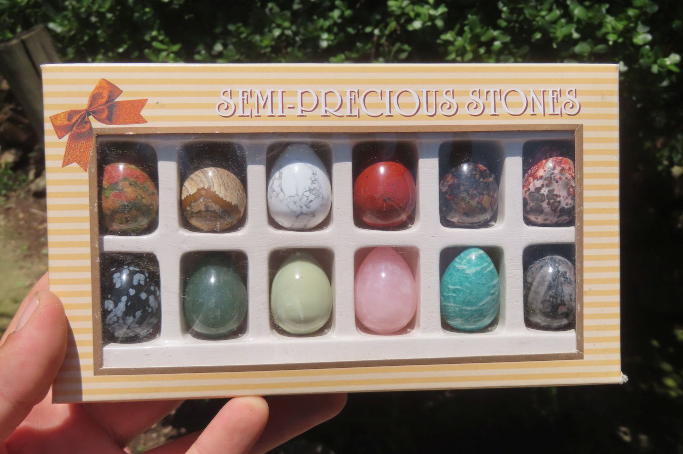 Polished Mixed Box Set of 12 Gemstone Eggs - Sold Per Box - From Southern Africa - Toprock Gemstones and Minerals 