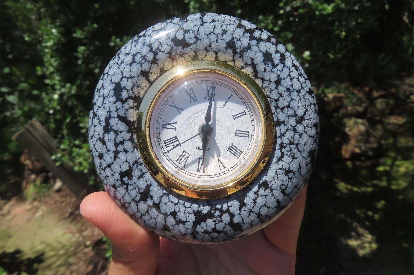 Polished Classic Snowflake Obsidian Alarm Clock - Sold Per Item - From Mexico - Toprock Gemstones and Minerals 