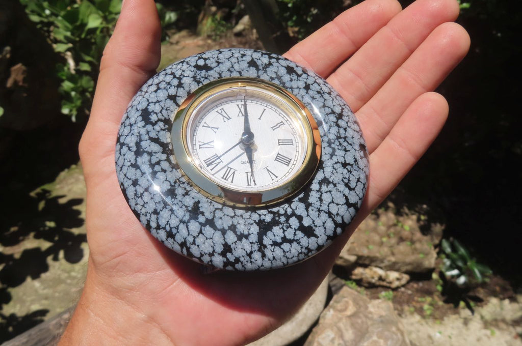 Polished Classic Snowflake Obsidian Alarm Clock - Sold Per Item - From Mexico - Toprock Gemstones and Minerals 