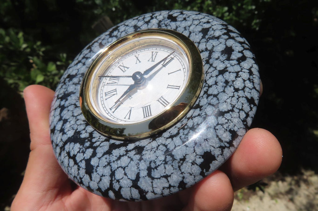 Polished Classic Snowflake Obsidian Alarm Clock - Sold Per Item - From Mexico - Toprock Gemstones and Minerals 