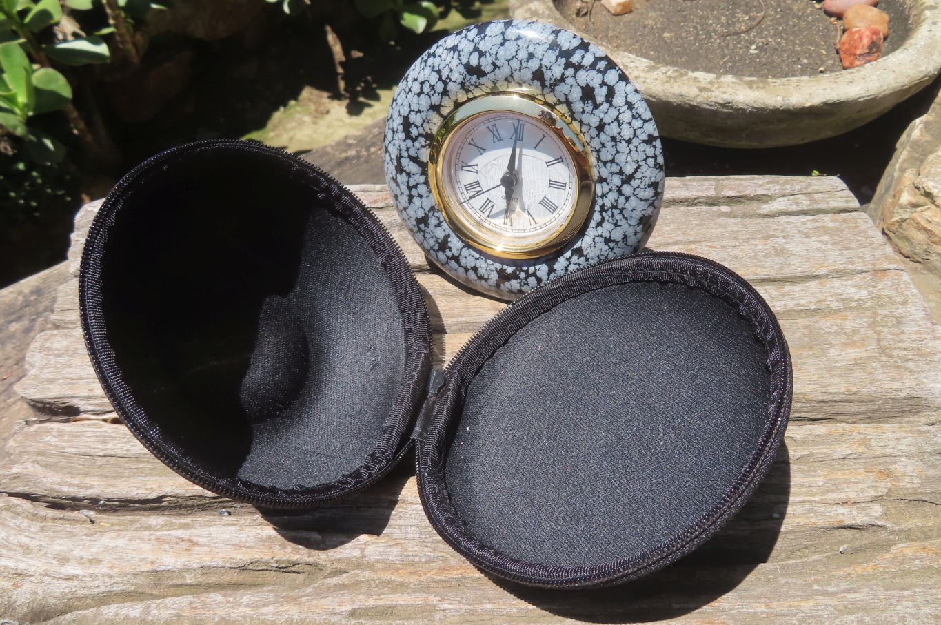 Polished Classic Snowflake Obsidian Alarm Clock - Sold Per Item - From Mexico - Toprock Gemstones and Minerals 