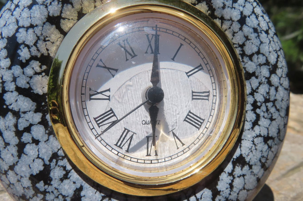 Polished Classic Snowflake Obsidian Alarm Clock - Sold Per Item - From Mexico - Toprock Gemstones and Minerals 
