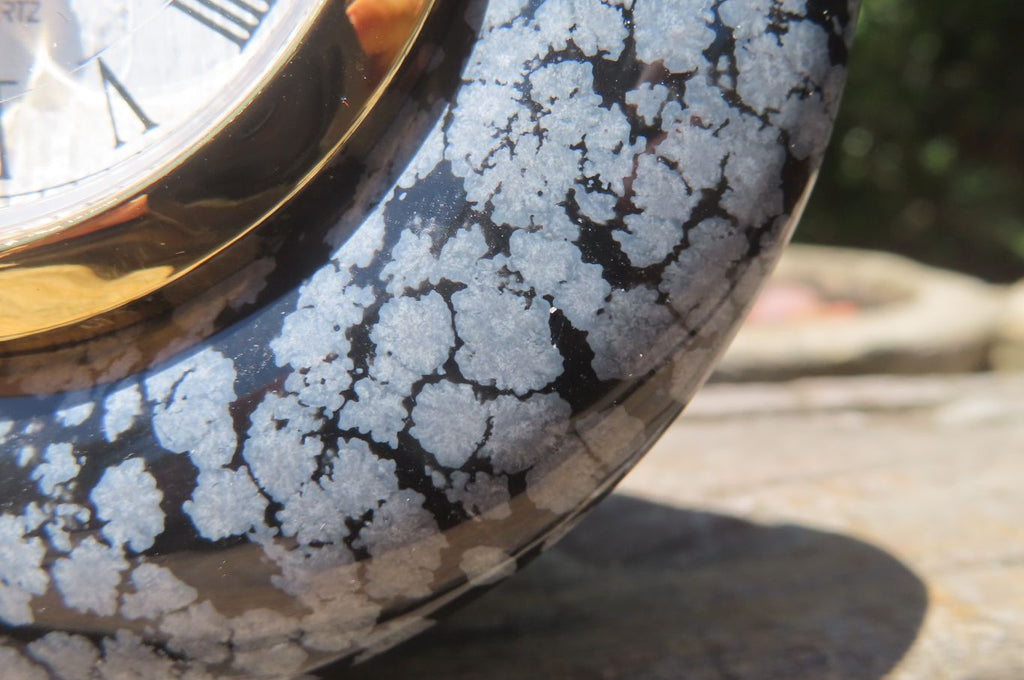 Polished Classic Snowflake Obsidian Alarm Clock - Sold Per Item - From Mexico - Toprock Gemstones and Minerals 