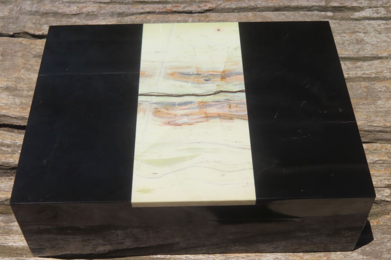 Hand Made Stone Jewellery Box x 1 From Southern Africa - Toprock Gemstones and Minerals 