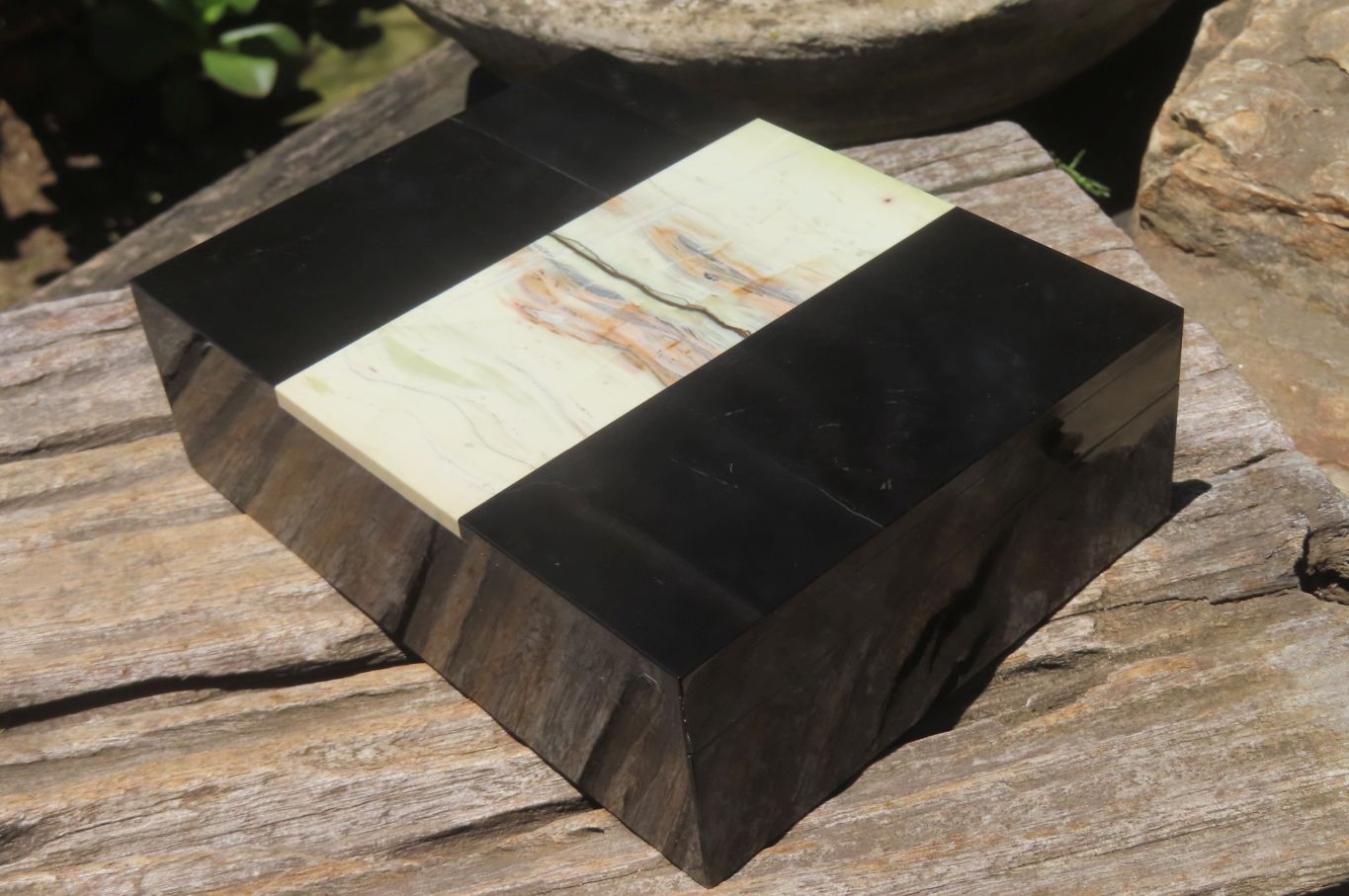 Hand Made Stone Jewellery Box x 1 From Southern Africa - Toprock Gemstones and Minerals 