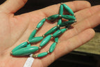 Polished Medium Malachite Barrel Shaped Beaded Necklace - Sold Per Item - From Congo - Toprock Gemstones and Minerals 