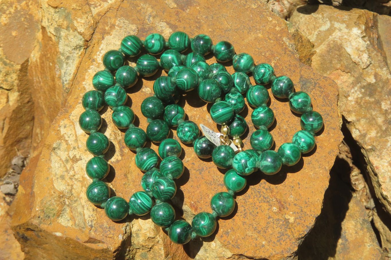 Hand Made Flower Malachite Necklaces x 2 From Congo - Toprock Gemstones and Minerals 