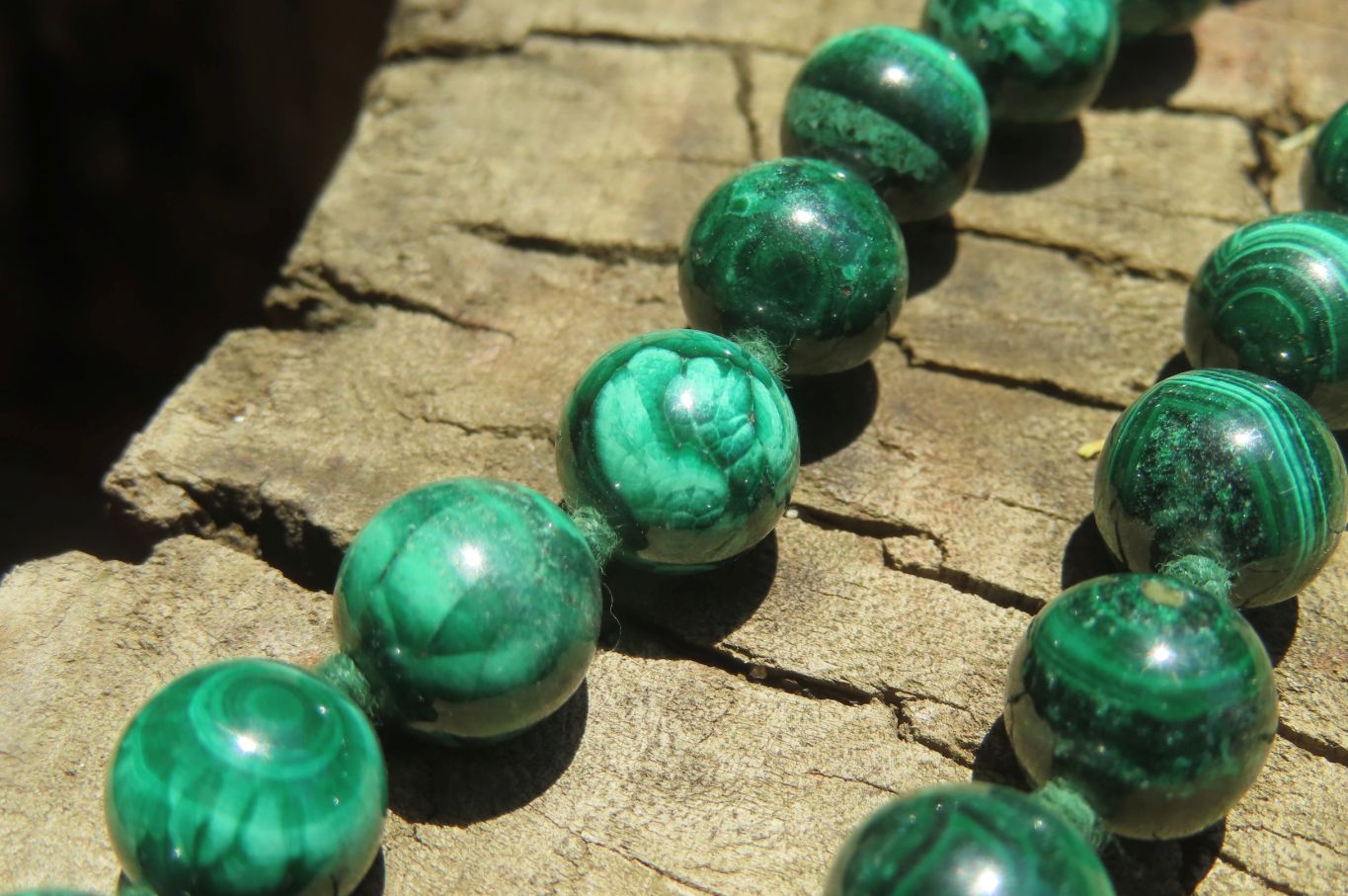 Hand Made Flower Malachite Necklaces x 2 From Congo - Toprock Gemstones and Minerals 