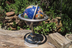 Hand Made Giant Mixed Gemstone Revolving World Globe with Metal Stand x 1 From China - Toprock Gemstones and Minerals 