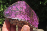 Polished On One Side Metallic Purpurite x 3 From Namibia - Toprock Gemstones and Minerals 