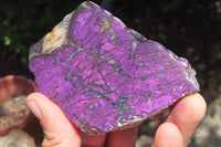 Polished On One Side Metallic Purpurite x 3 From Namibia - Toprock Gemstones and Minerals 