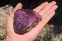 Polished On One Side Metallic Purpurite x 3 From Namibia - Toprock Gemstones and Minerals 
