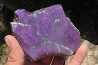 Polished On One Side Metallic Purpurite x 3 From Namibia - Toprock Gemstones and Minerals 