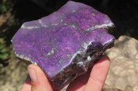 Polished On One Side Metallic Purpurite x 3 From Namibia - Toprock Gemstones and Minerals 