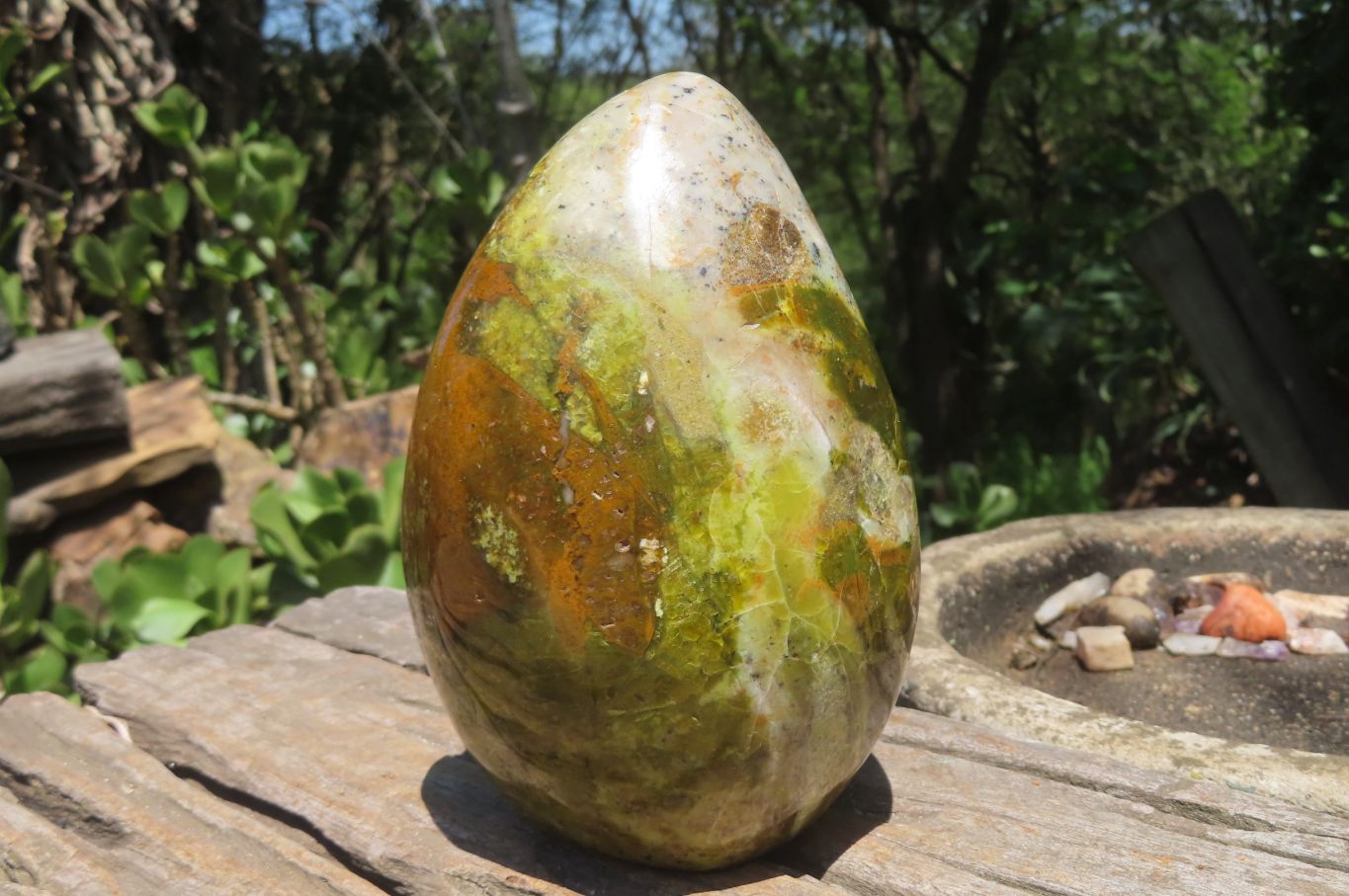 Polished Green Opal Standing Free Form x 1 From Madagascar - Toprock Gemstones and Minerals 