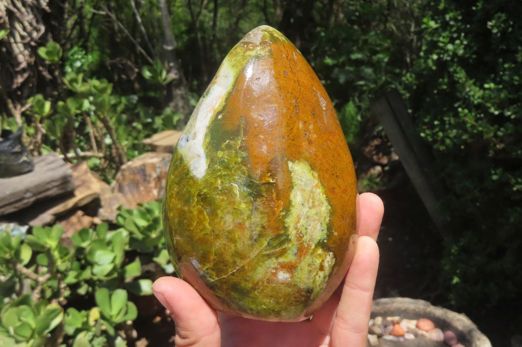 Polished Green Opal Standing Free Form x 1 From Madagascar - Toprock Gemstones and Minerals 