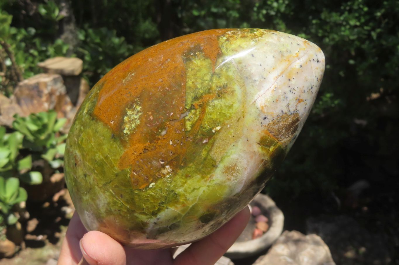 Polished Green Opal Standing Free Form x 1 From Madagascar - Toprock Gemstones and Minerals 