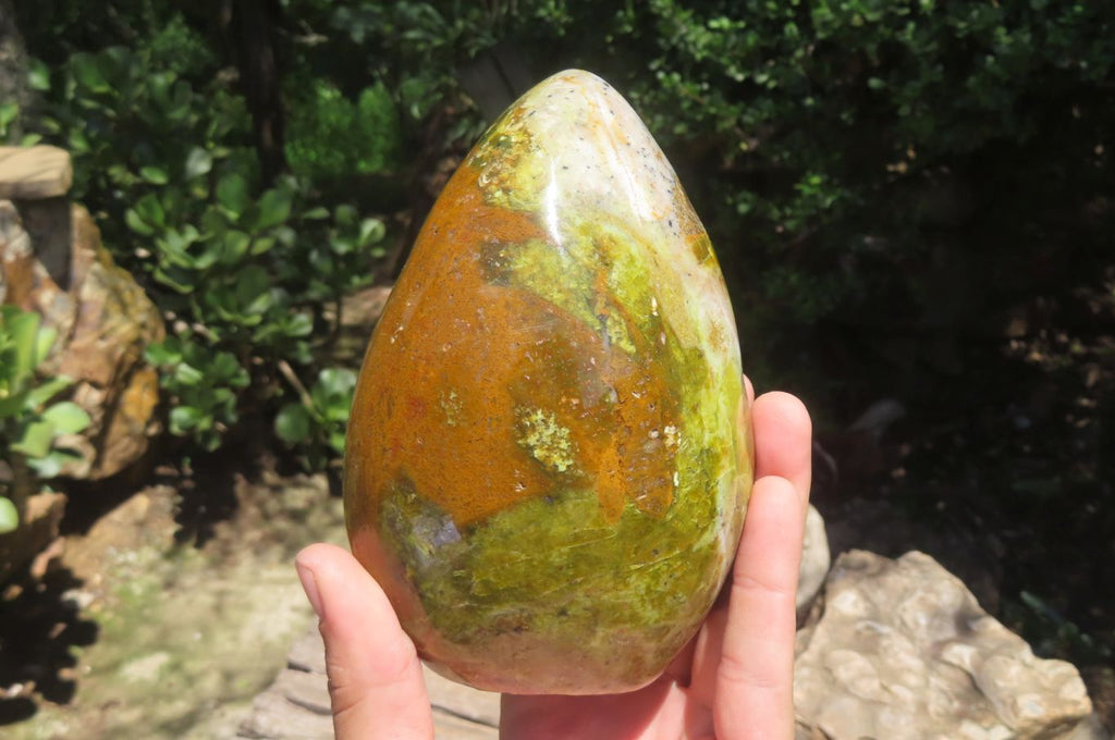 Polished Green Opal Standing Free Form x 1 From Madagascar - Toprock Gemstones and Minerals 