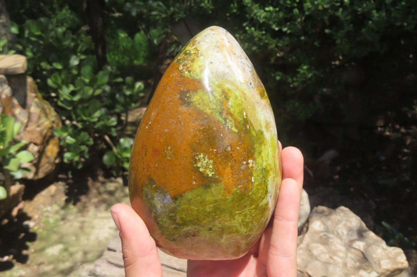 Polished Green Opal Standing Free Form x 1 From Madagascar - Toprock Gemstones and Minerals 