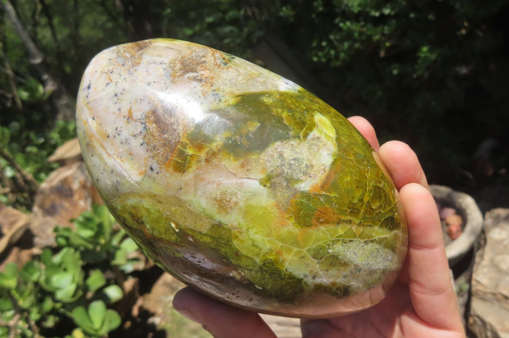 Polished Green Opal Standing Free Form x 1 From Madagascar - Toprock Gemstones and Minerals 