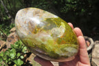 Polished Green Opal Standing Free Form x 1 From Madagascar - Toprock Gemstones and Minerals 