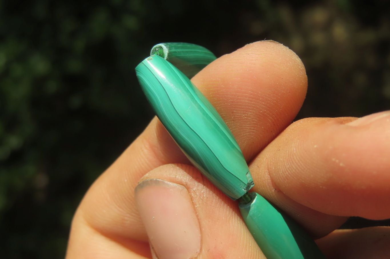 Polished Small Malachite Barrel Shaped Beaded Necklace - Sold Per Item - From Congo - Toprock Gemstones and Minerals 