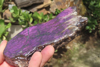 Polished On One Side Metallic Purpurite x 3 From Namibia - Toprock Gemstones and Minerals 