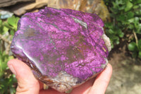 Polished On One Side Metallic Purpurite x 3 From Namibia - Toprock Gemstones and Minerals 