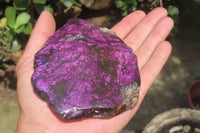 Polished On One Side Metallic Purpurite x 3 From Namibia - Toprock Gemstones and Minerals 