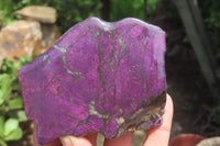 Polished On One Side Metallic Purpurite x 3 From Namibia - Toprock Gemstones and Minerals 