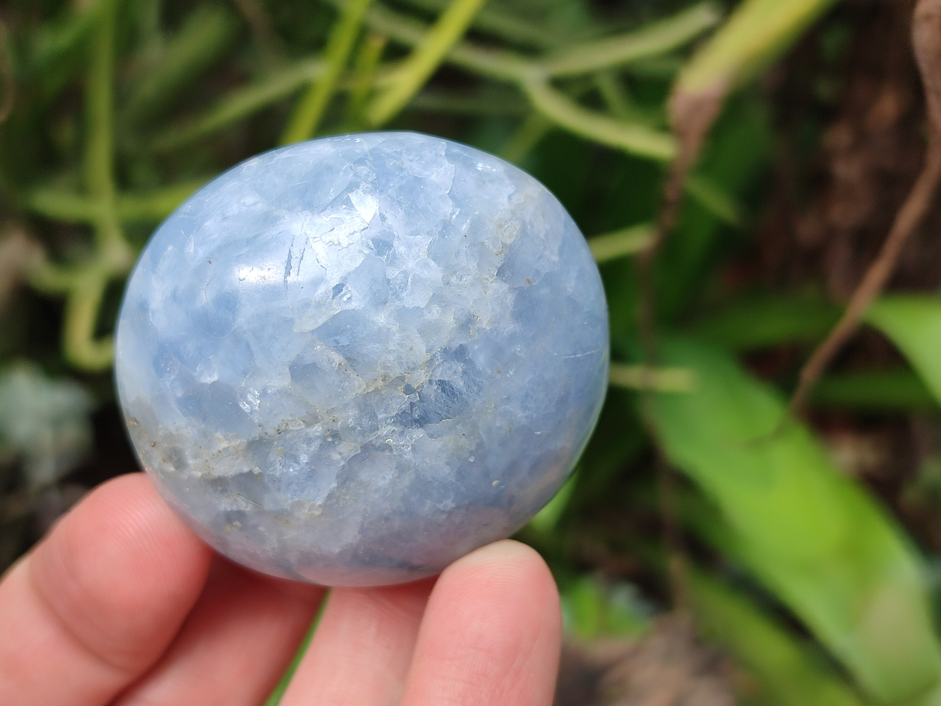 Polished Large Blue Calcite Galet / Palmstones - Sold per KG - From Madagascar - Toprock Gemstones and Minerals 