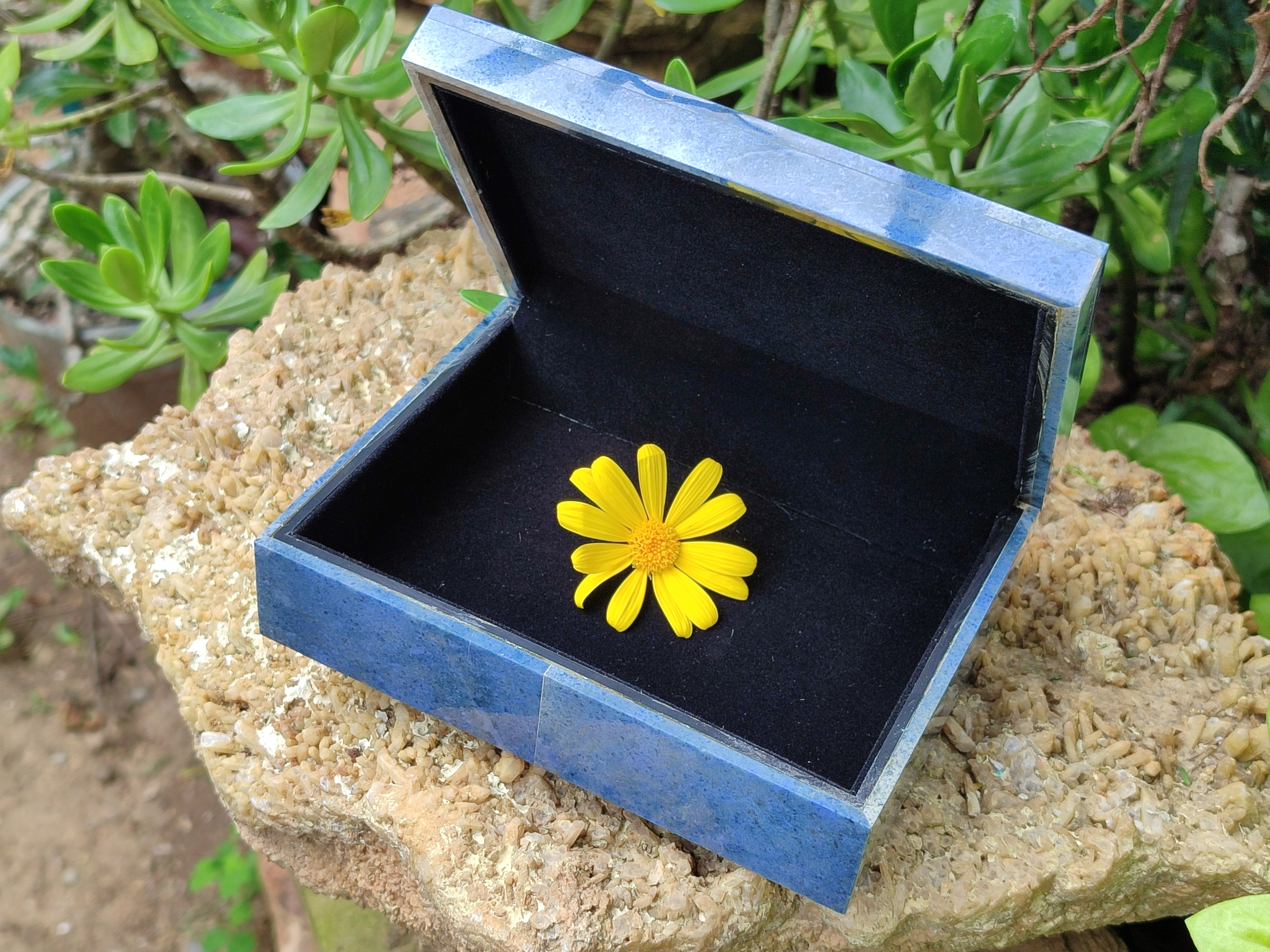 Hand Made Dumortierite Jewellery Box x 1 From Mozambique - Toprock Gemstones and Minerals 