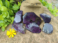 Polished On One Side Metallic Purpurite x 6 From Namibia - Toprock Gemstones and Minerals 
