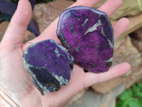 Polished On One Side Metallic Purpurite x 6 From Namibia - Toprock Gemstones and Minerals 