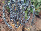 Polished Hematite and Aventurine combo Triple Twisted Beaded Necklace and Bracelet Set - Sold Per Item - From China - Toprock Gemstones and Minerals 