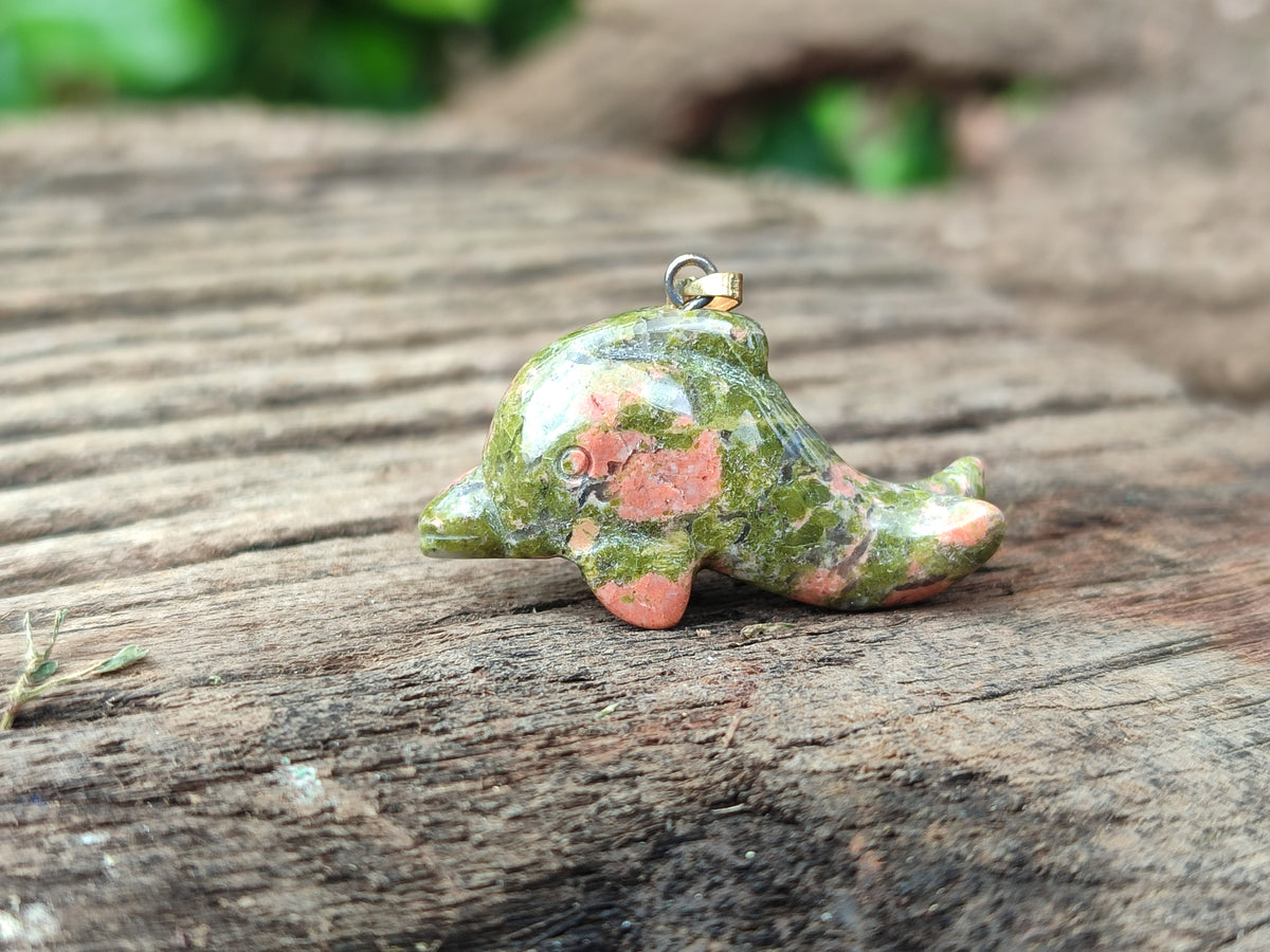 Polished Mixed Set Of 12 Gemstone Dolphin Pendants - Sold Per Box - From Southern Africa - Toprock Gemstones and Minerals 